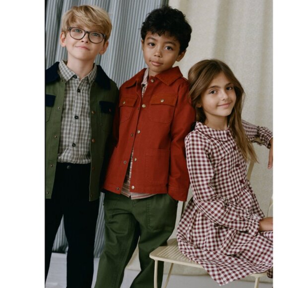 Maison Me Emma Collared Dress, Burgundy & Antique White 2Y - Picture 12 of 12